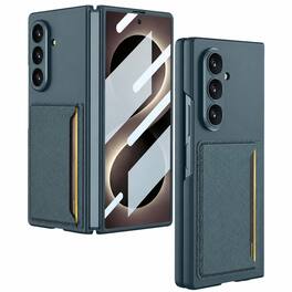 Dteck - Shockproof Back Wallet Case for Samsung Galaxy Z Fold 8 Ultra with Glass Screen Protector Card Slot Anti-Scratch Cover - Green