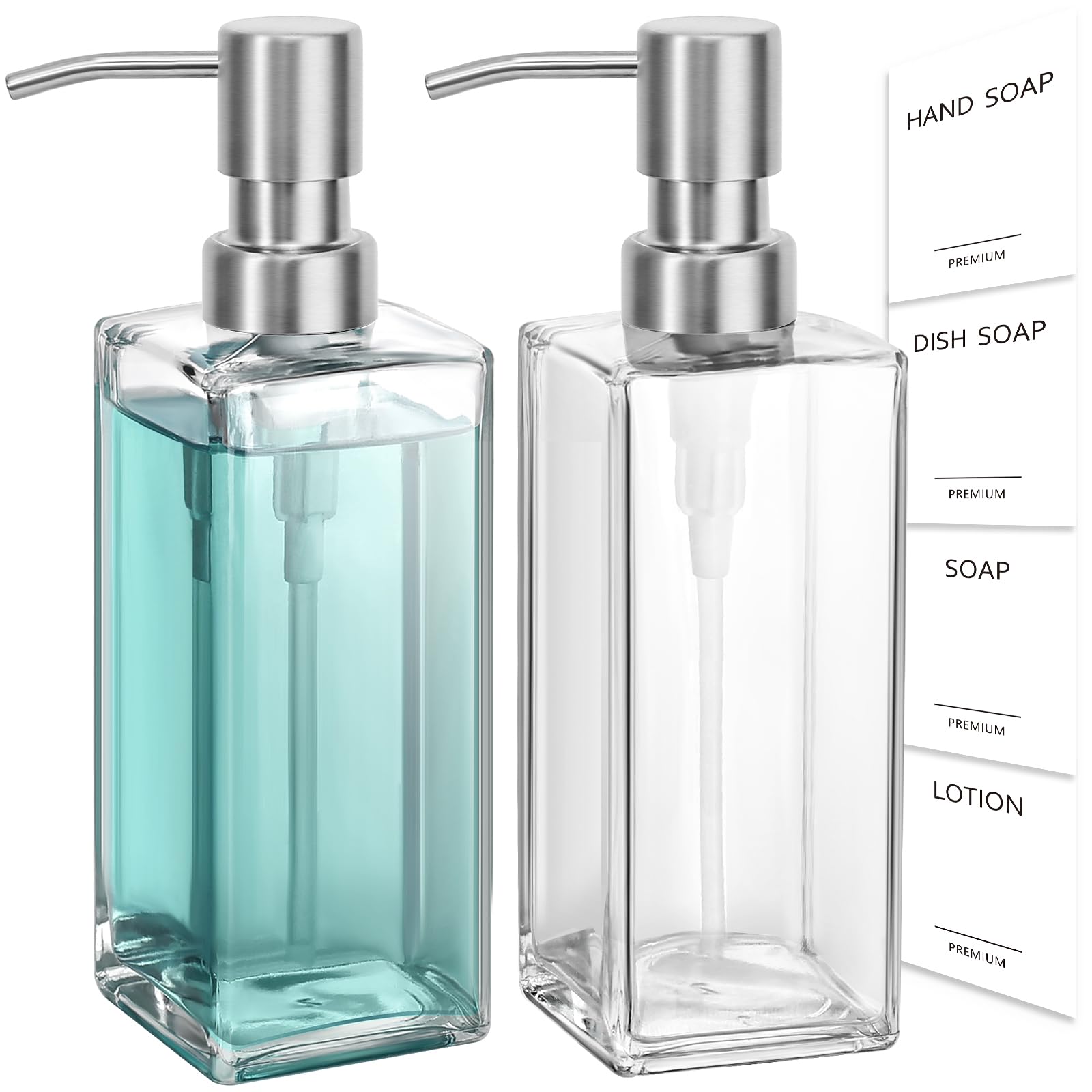 Clear Bottle + Sliver Pump-2 Pack