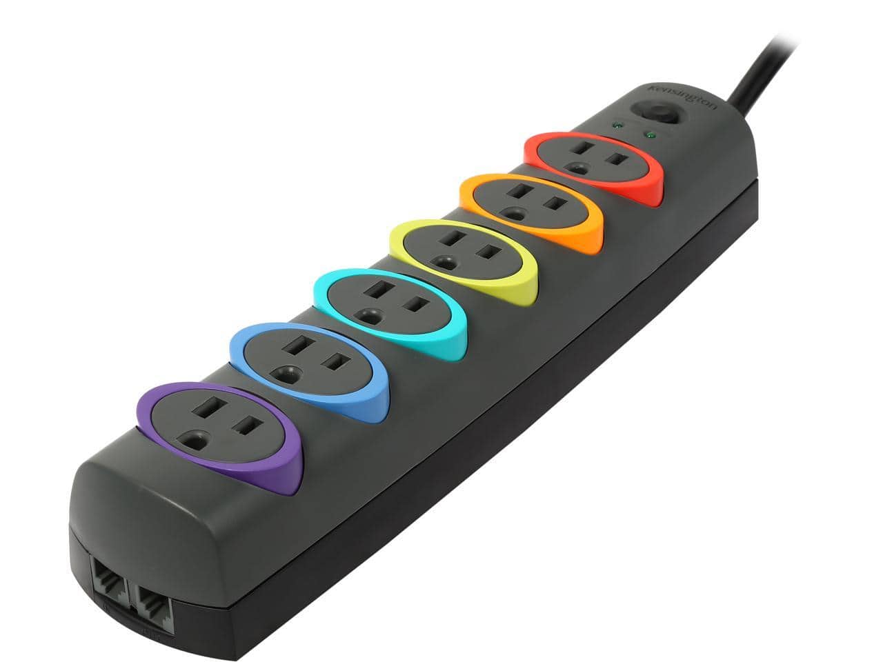 Kensington - K62144NA 8 Feet 6 Outlets 1260 Joules Surge Protector - Black