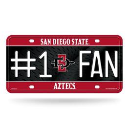 Rico Industries - San Diego State Aztecs #1 Fan Metal License Plate Tag - Number One! Let's Go - Multi