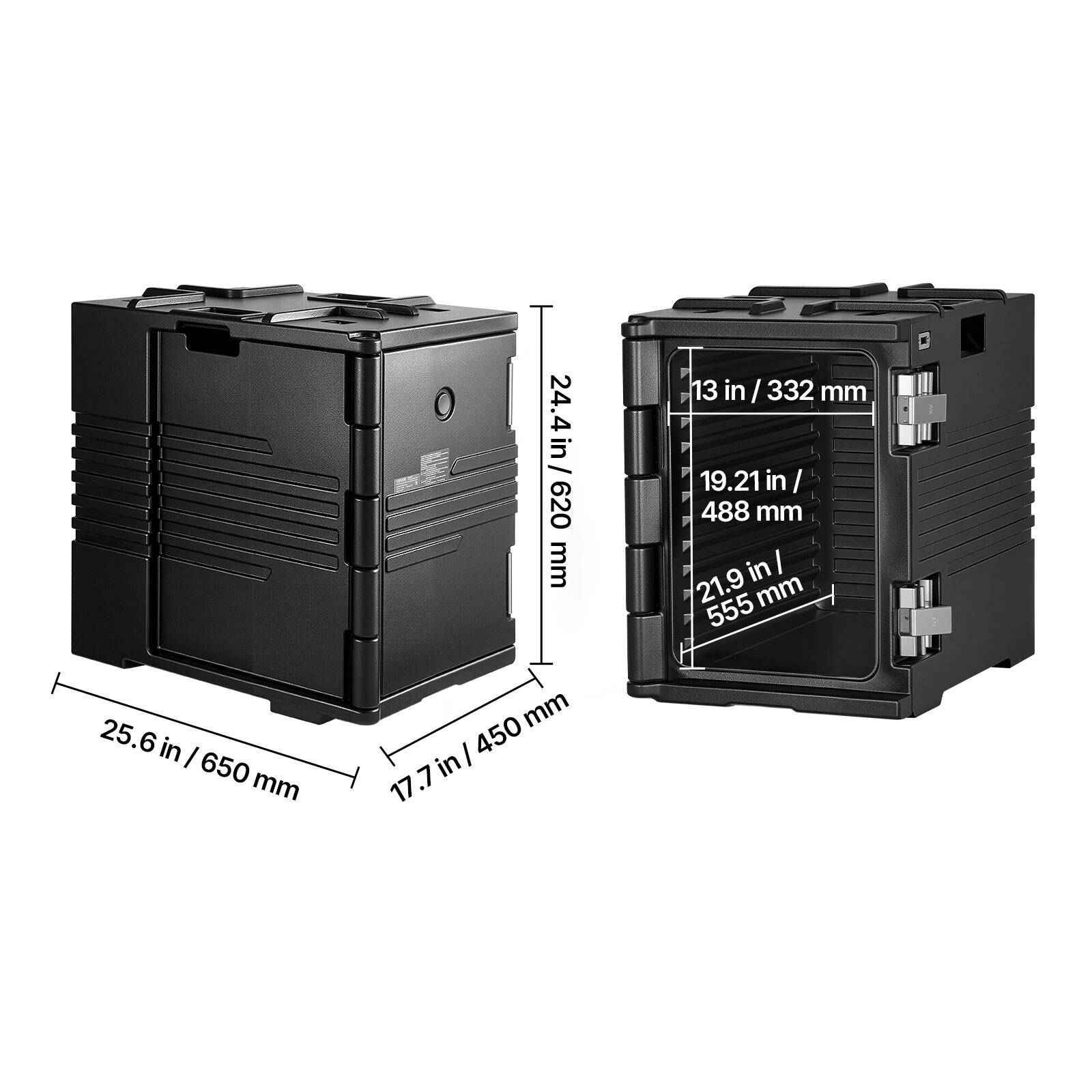 24.4 in / 620 mm  
13 in / 332 mm  
19.21 in / 488 mm  
21.9 in / 555 mm  
25.6 in / 650 mm  
17.7 in / 450 mm