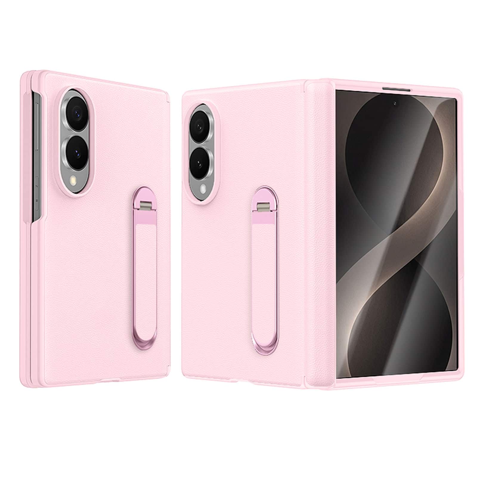 Dteck - Case For Samsung Galaxy Z Fold8 Built-in Wide Screen Protector Shockproof Leather Foldable Kickstand Hinge Cover - Pink price history on PriceWatchPro