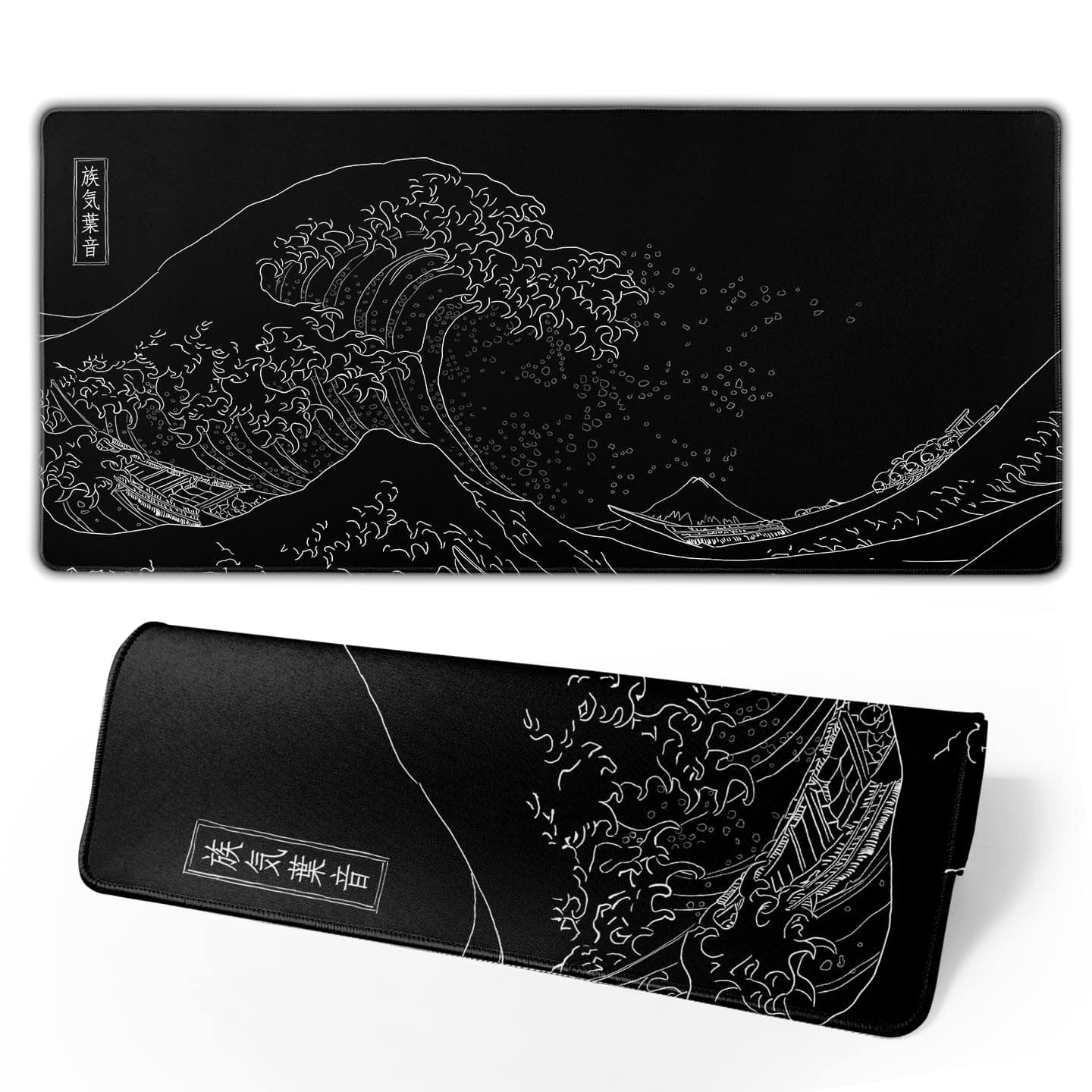 Frangdom - Abstract Dripping Gaming Mouse Pad Large Non-slip Desk Mat 31.5 x 11.8 inch - Kanagawa Wave