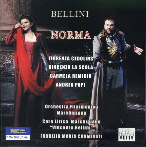 BELLINI  
NORMA  

FIORENZA CEDOLINS  
VINCENZO LA SCOLA  
CARMELA REMIGIO  
ANDREA PAPI  

Orchestra Filarmonica Marchigiana  
Coro Lirico Marchigiano "Vincenzo Bellini"  

BONGIOVANNI  
FABRIZIO MARIA CARMINATI  

TEATRO DELLE MUSE