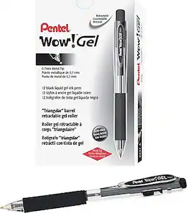 Pentel - WOW! Retractable Gel Pens, Medium Point, 24/Pk - Black Ink