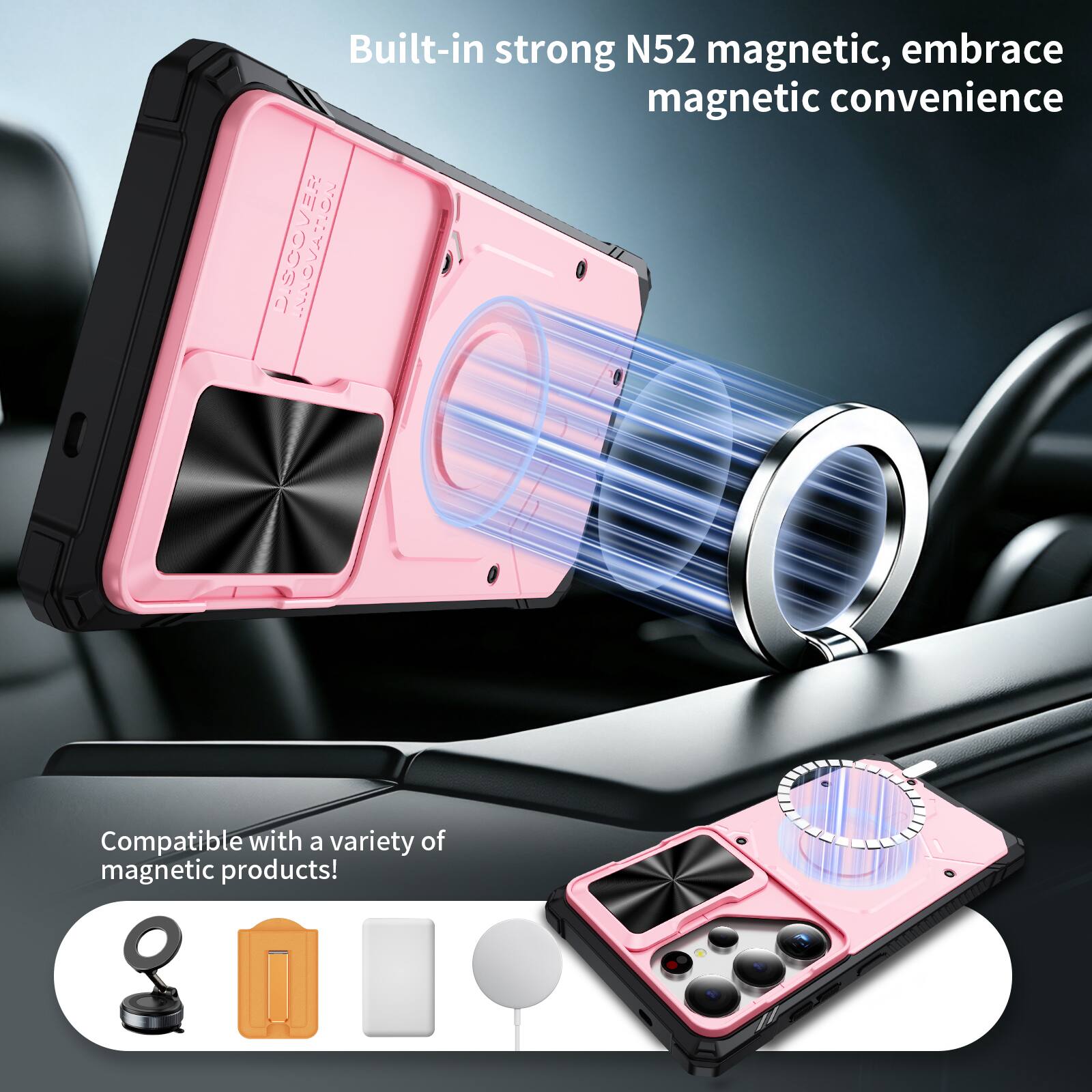 Built-in strong N52 magnetic, embrace magnetic convenience

Compatible with a variety of magnetic products!