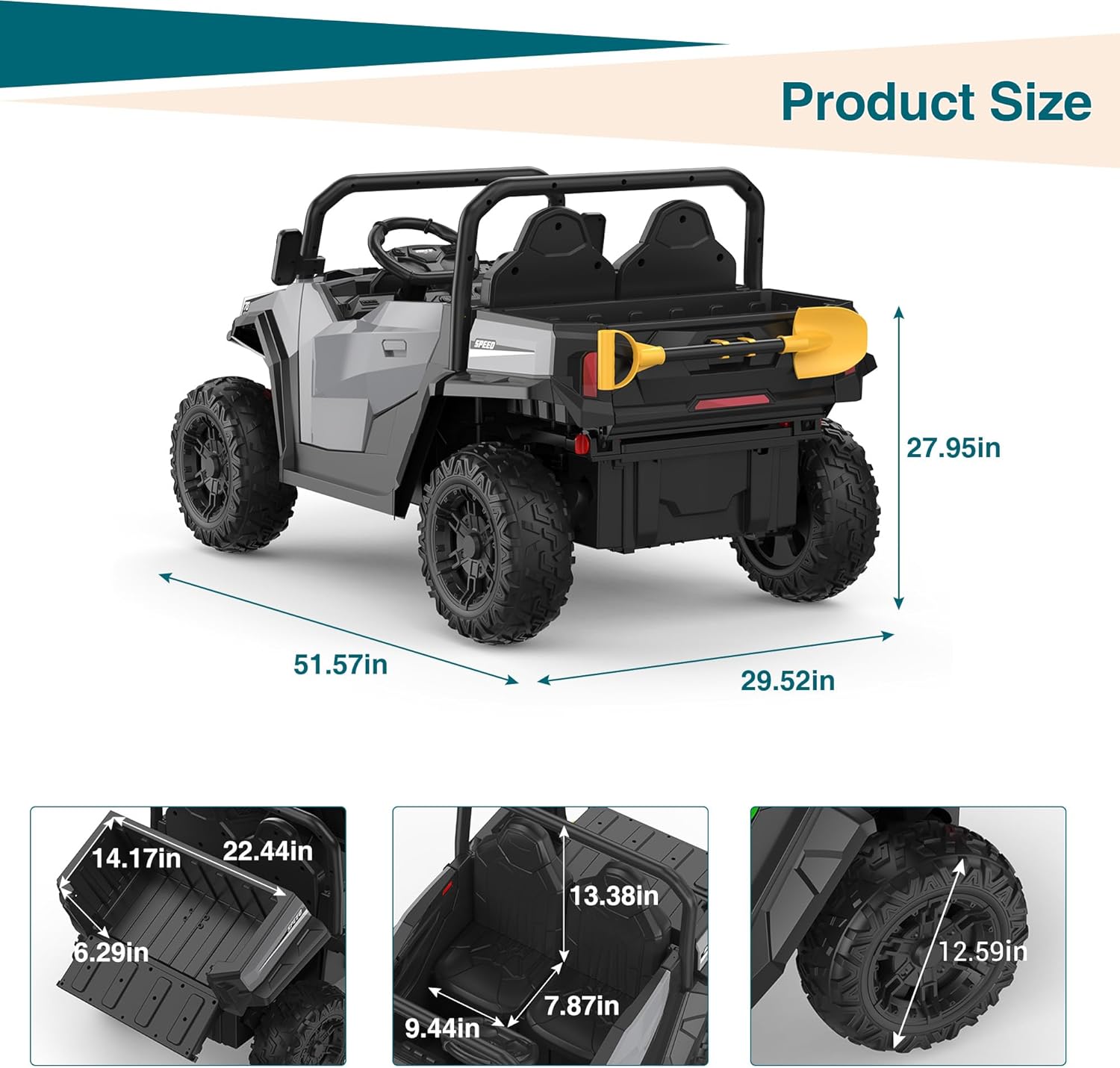 Product Size  
27.95in  
51.57in  
29.52in  
14.17in  
22.44in  
13.38in  
6.29in  
12.59in  
9.44in  
7.87in