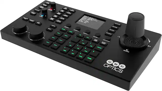 rOOS i AR BAR i ZO0M
OID ON OFF INQUIE OID CUSTON! ENTER SETUP CUD ED CUSTOM 2 BACK HOHE CAH! CUSTOM CAN GROUP CAMI S8T TELE CAMJ / CALL CUSTOM 4 CAM4 2 HODE BASIC HONS MA OUTPUT CAMS 4 ABC 3 HODE MATROC CAM'& CHI 5 DEF 7 JRCL. 6 ESCAPE PORS 8 HNO DOWN o TUV Worer ENTER Z OPTICS