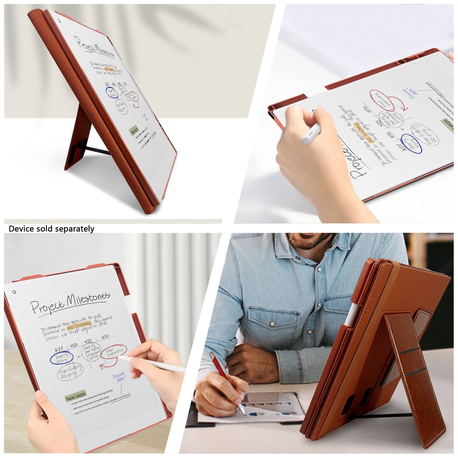 The text on the image can be grouped and corrected as follows:

1. "Device sold separately" is a separate sentence that can be placed at the beginning or end of the text.
2. "Project Milestones" can be combined with the sentence "bu 4 syr n Aitits VI deg d ' Stamonal a H R  Srven a Le unn WO   d wE  ald Foal Wi S  Aothngort" to form a single sentence.
3. "Proand dim New steps" can be combined with the previous sentence to create a cohesive paragraph.

The corrected text would be:

"Device sold separately. Project Milestones bu 4 syr n Aitits VI deg d ' Stamonal a H R  Srven a Le unn WO   d wE  ald Foal Wi S  Aothngort Proand dim New steps."