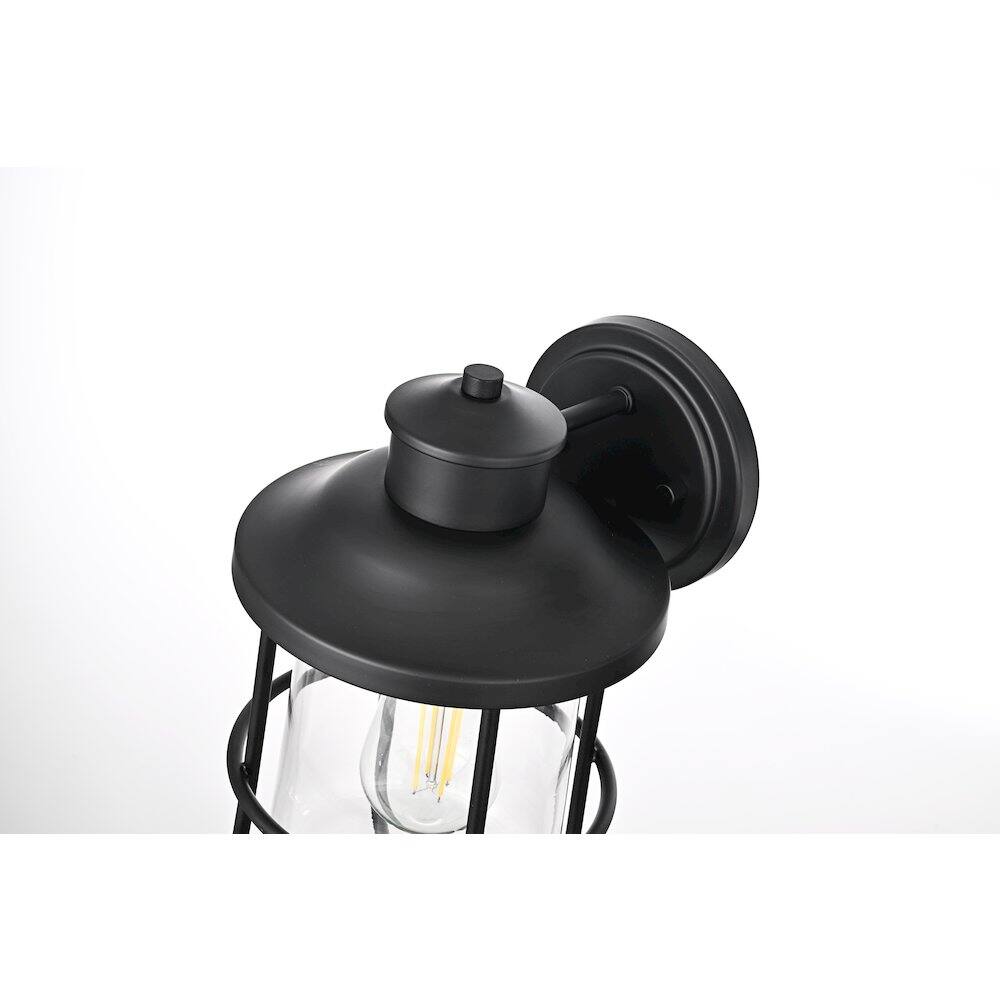 Alt View 2. Elegant Lighting - Huxley 7 Inch Outdoor Wall Sconce In Black - Black.