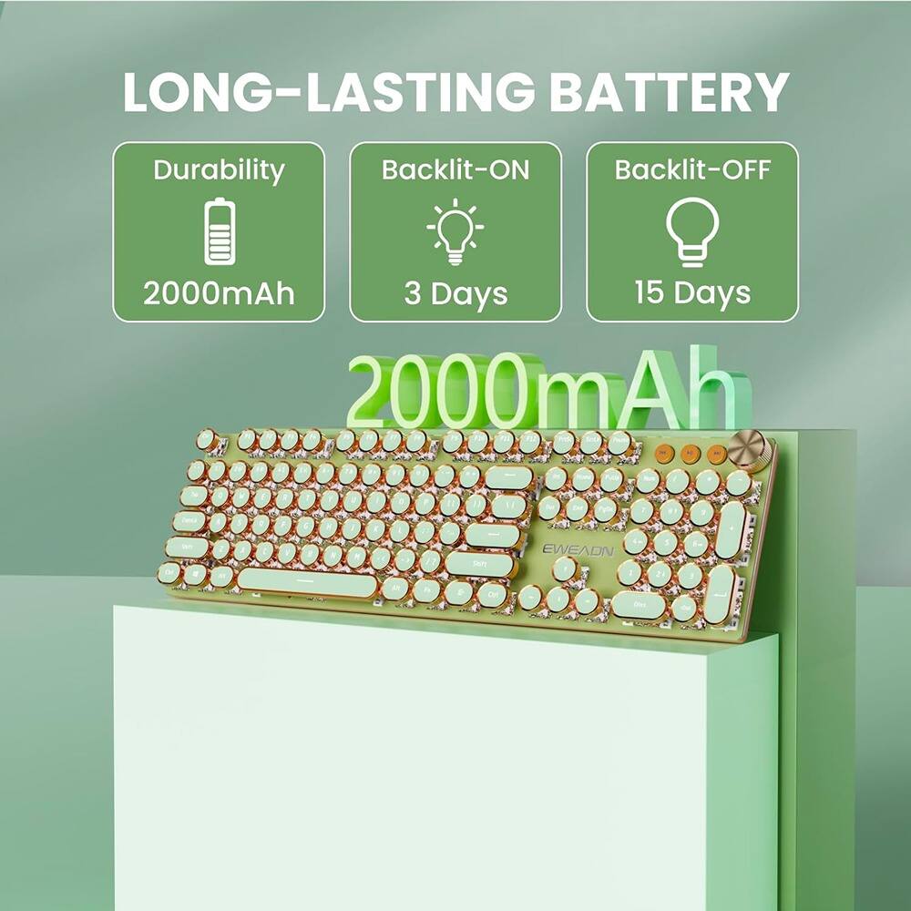 LONG-LASTING BATTERY

Durability  
2000mAh

Backlit-ON  
3 Days

Backlit-OFF  
15 Days

2000mAh