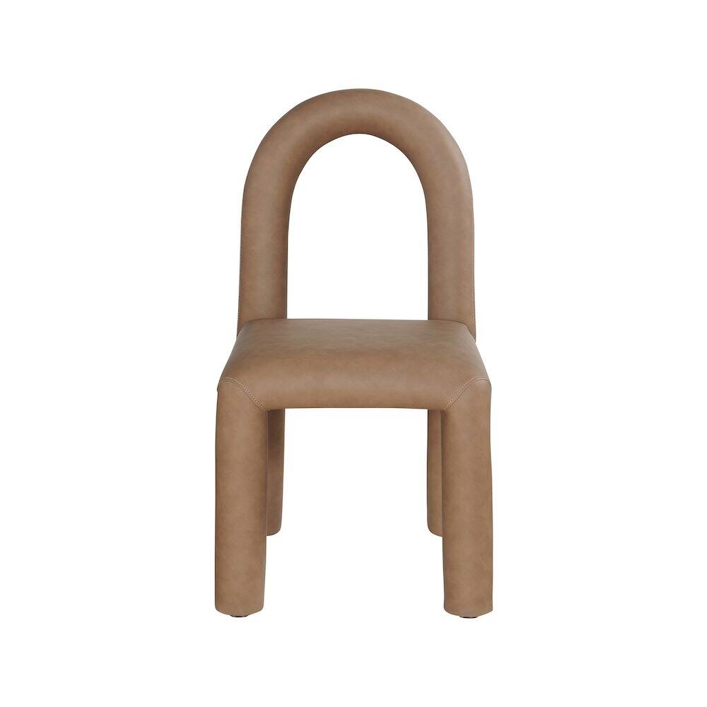 Meridian Furniture - Amari Vegan Leather Dining Chair, Set of 2 - Brown - Thumbnail 3