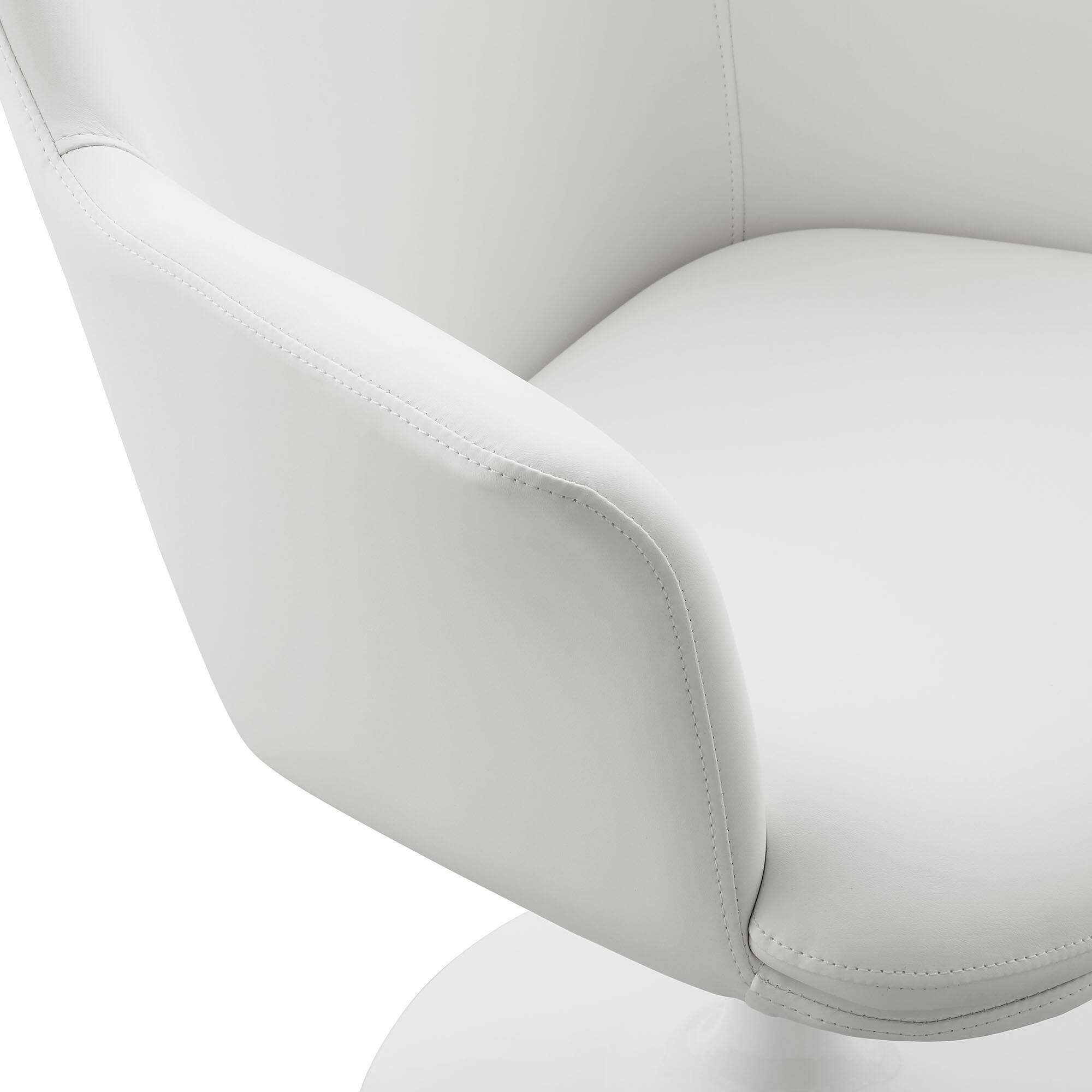 Alt View 6. Modway - Lippa Swivel Dining Armchair - White White.