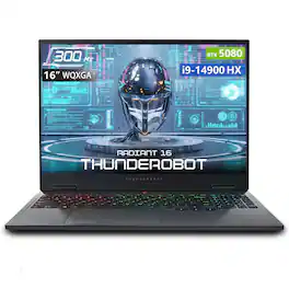 Thunderobot - Radiant 16 16" WQXGA Gaming Laptop - Intel Core i9-14900HX - 64GB RAM - 2TB SSD - NVIDIA GeForce RTX 5080 - Backlit KB - Gray