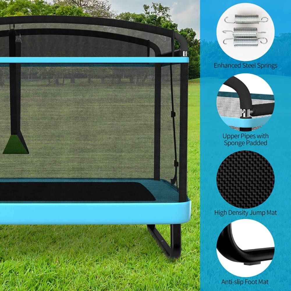 Enhanced Steel Springs  
Upper Pipes with Sponge Padded  
High Density Jump Mat  
Anti-slip Foot Mat