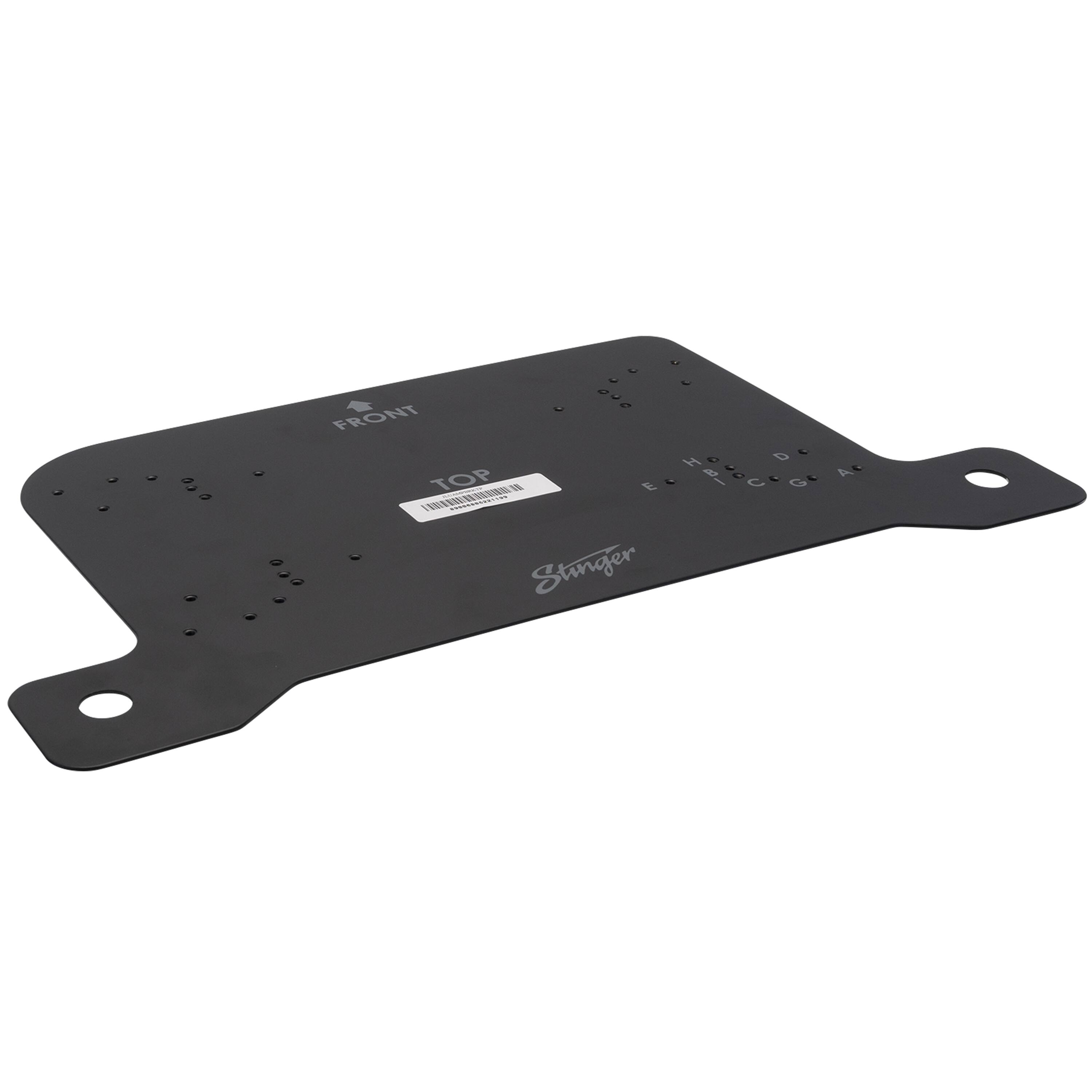 The text on the image reads "Front H De D 82 800 AC TOP EC L Cc or - - S - Stinger". This text is likely a description or information related to the black object in the image.