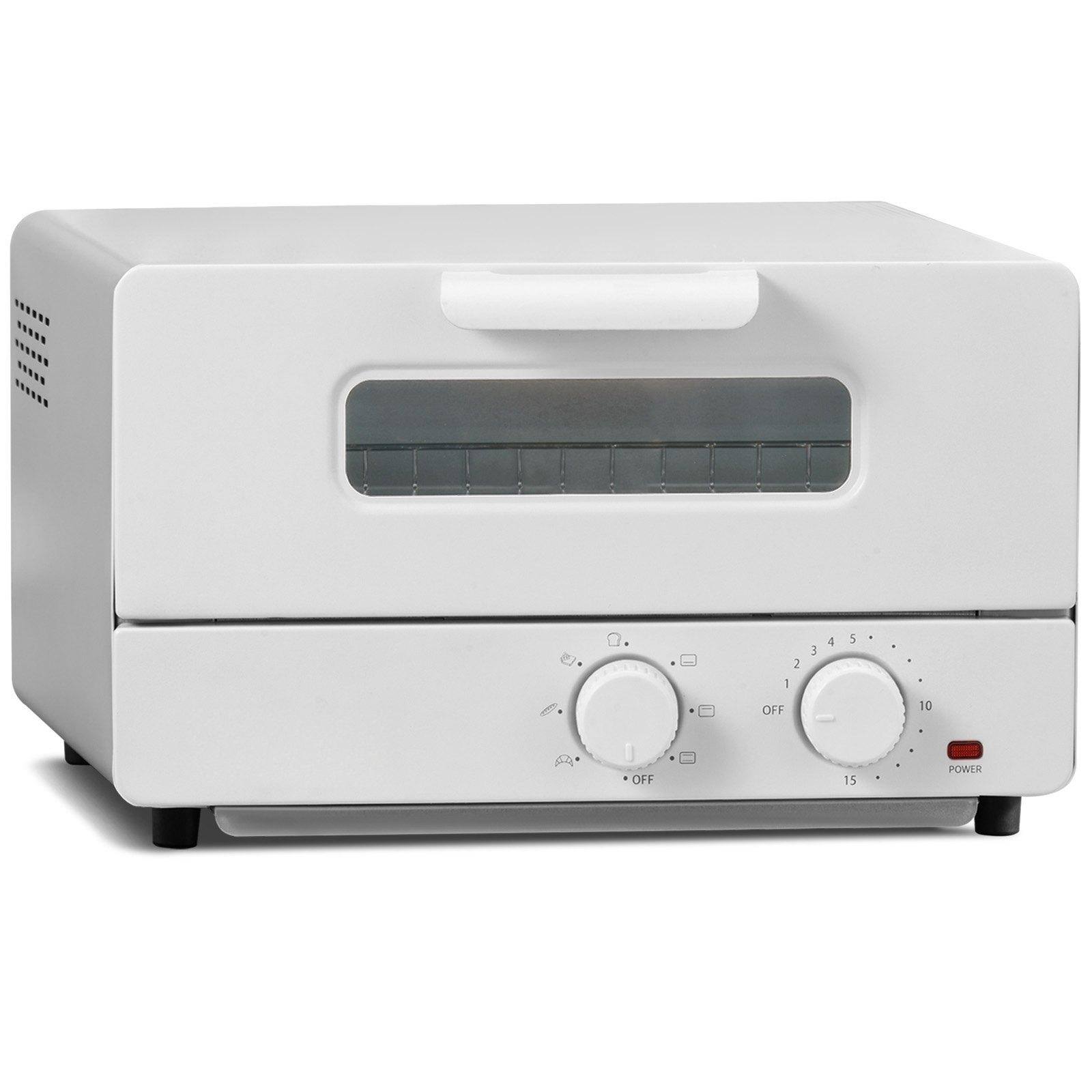 Glintex - 12L 5-in-1 Steam Toaster Oven Convection Countertop Combo 1300W with Grill Pizza Pan and Gloves - Silver