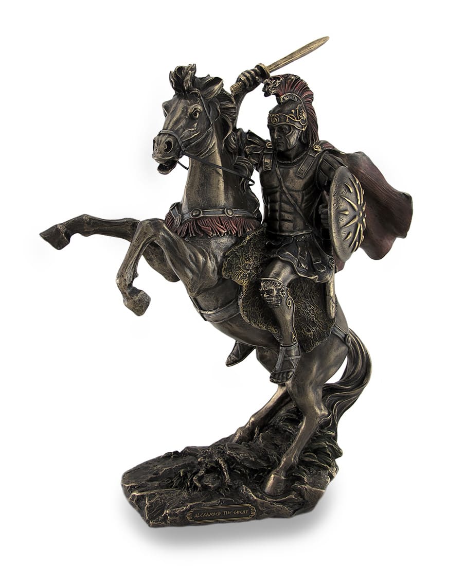 Veronese Design - Alexander the Great Riding Bucephalus Bronzed Sculptural Statue - Bronze