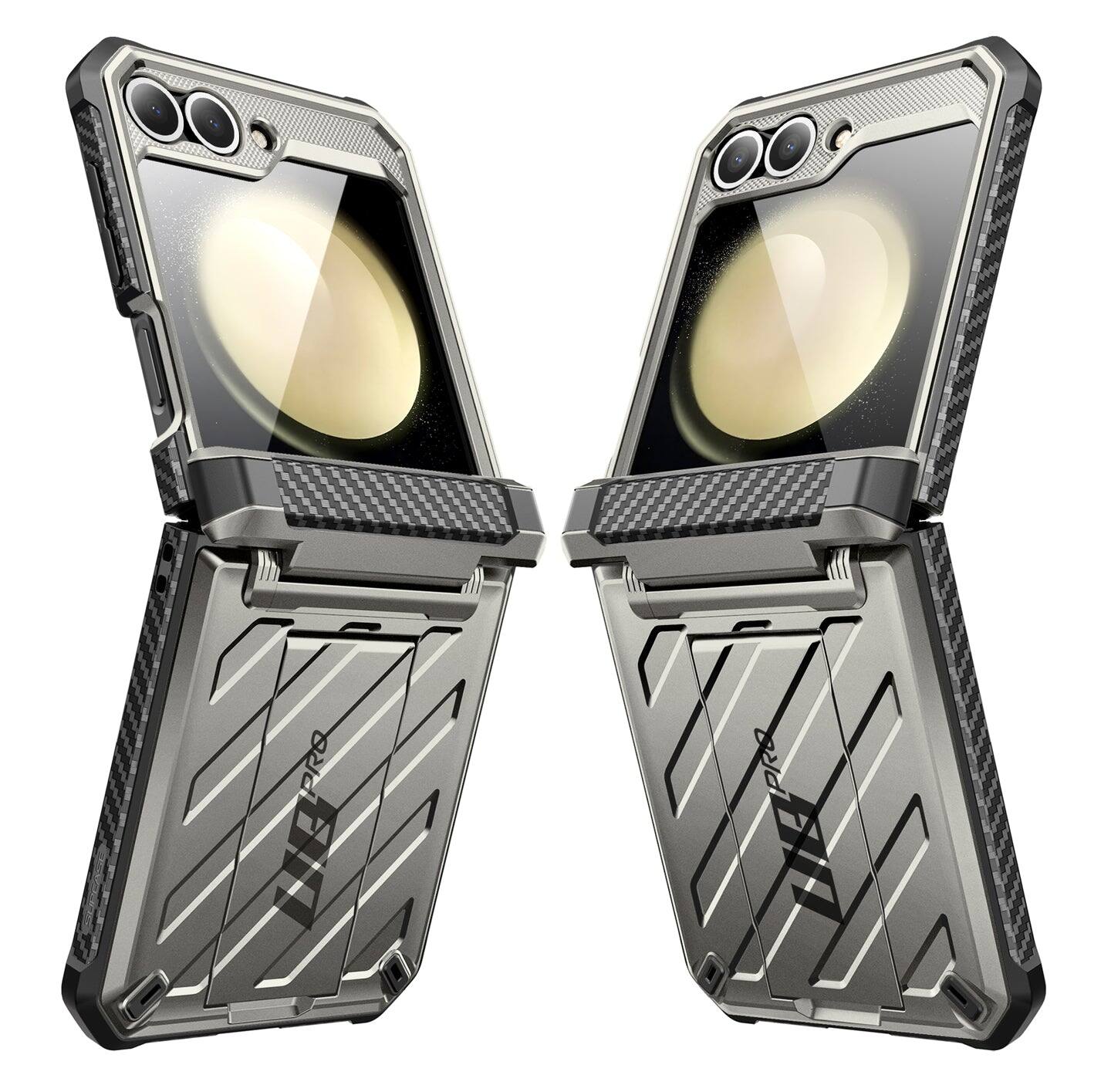 Left. SUPCASE - Unicorn Beetle Pro Rugged Case for Samsung Galaxy Z Flip6 – Full-Body Protection with Screen Protector - Titan Gray.