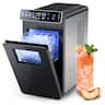 Ecozy Chillio - Bullet Ice Makers Countertop, Ultra Slim Design with Full-Color Panel, Internal Lights, 26 lbs/24H, Timer Ice Making - Silver