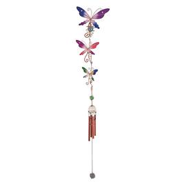 FC Design - 3-Dragonfly Wind Chime with Copper Gem Outdoor Patio or Garden Hanging Decoration - Multi-Color