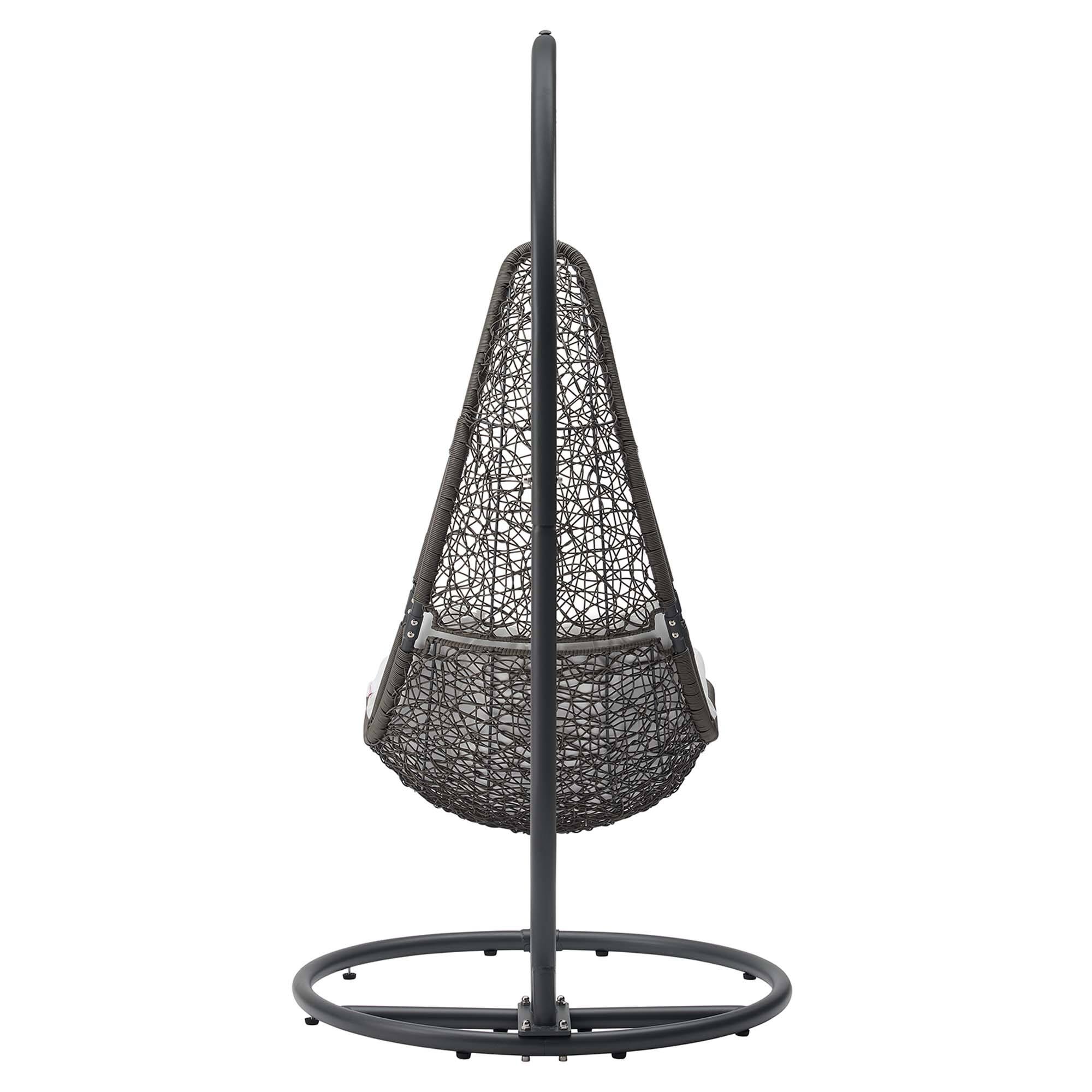 Alt View 3. Modway - Abate Wicker Rattan Outdoor Patio Swing Chair by Modway - Gray White.