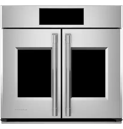 Front. Monogram - Statement 30" Smart Built-In Single Electric Twin Convection with Direct Air Wall Oven with Air Fry - Stainless Steel.