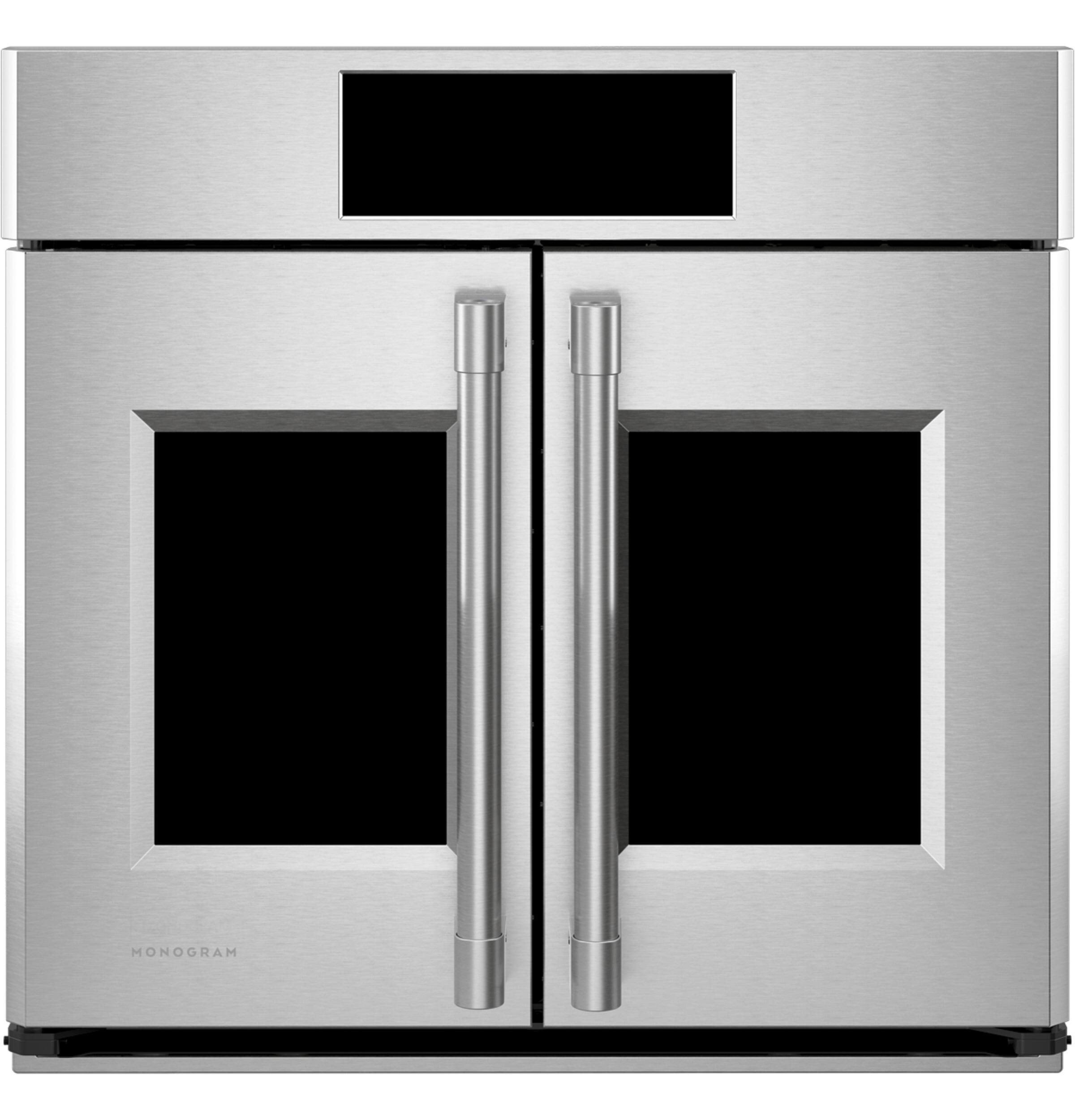 Front. Monogram - Statement 30" Smart Built-In Single Electric Convection Wall Oven with No-Preheat Air Fry and Digital Recipe Box - Stainless Steel.