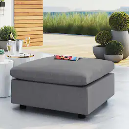 Commix Sunbrella® Outdoor Patio Ottoman by Modway - Gray