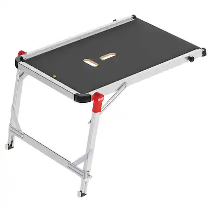 Front. Hailo - Hailo TP1 Staircase Platform for Step Stools & Ladders, 330 lbs Capacity, Black - Aluminum/Black.