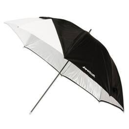 Westcott - Optical White Satin Convertible Umbrella with Removable Black Cover