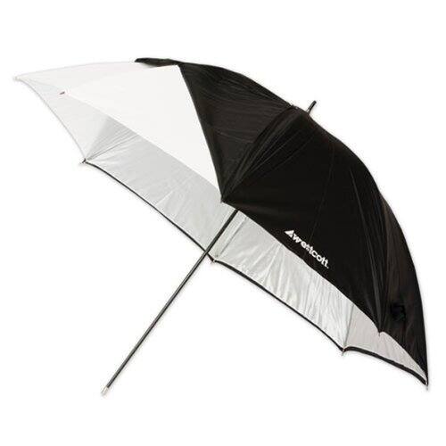 Front. Westcott - Westcott Optical White Satin Convertible Umbrella with Removable Black Cover.