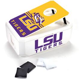 Indigo Falls - LSU Tigers 40-Can Cornhole Cooler - White