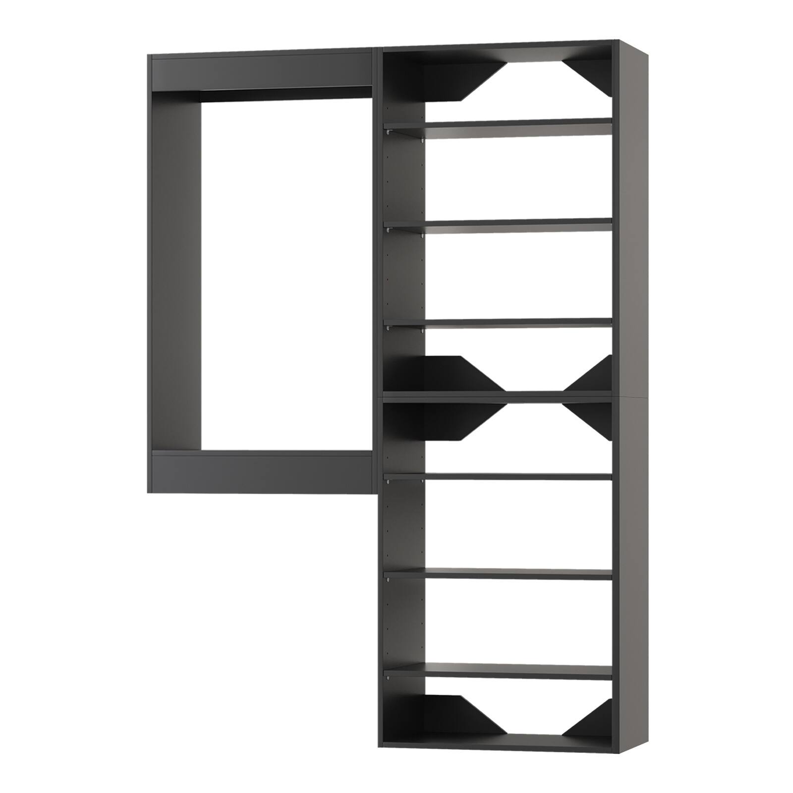 Alt View 5. Roomtec - Roomtec 46 in Black Modular Closet System Unit-Customizable Wall Mounted Walk-In Closets for Bedroom or Walk-in Closet - Black.
