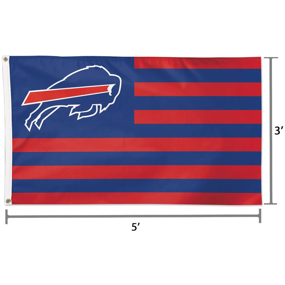 Alt View 1. WinCraft - Buffalo Bills 3' x 5' Americana Stars & Stripes Deluxe Flag - Multicolor.
