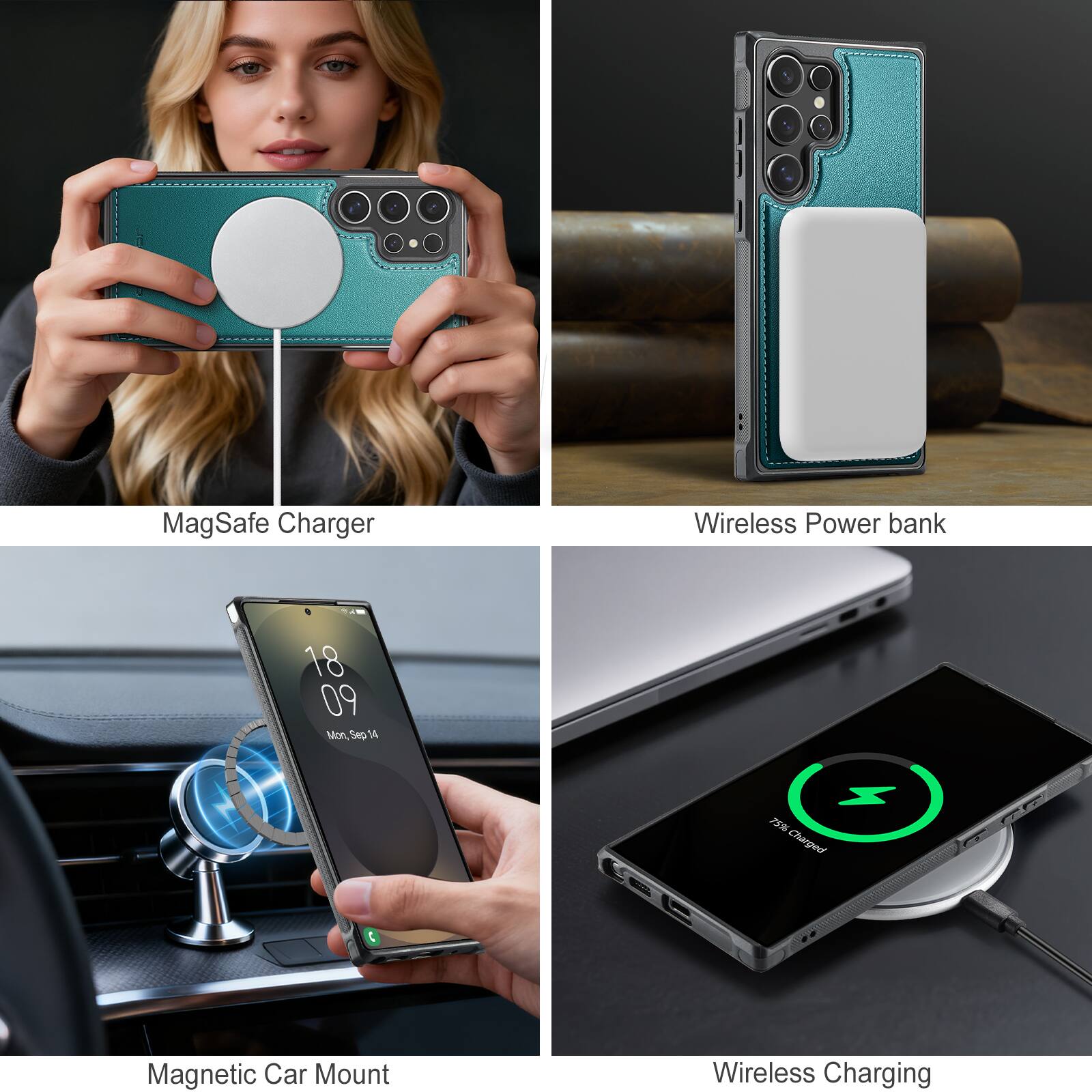 MagSafe Charger  
Wireless Power Bank  
Magnetic Car Mount  
Wireless Charging