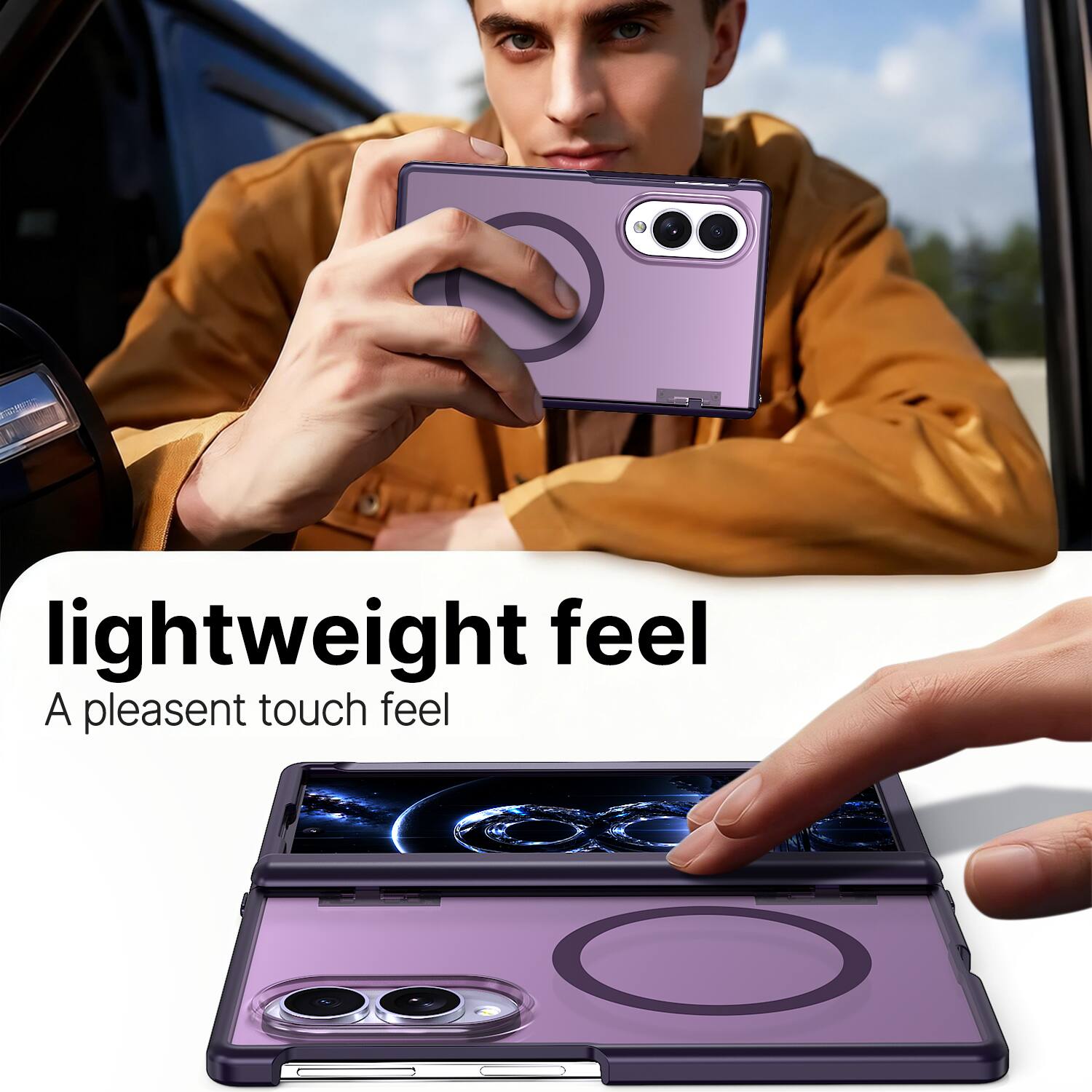 lightweight feel  
A pleasant touch feel