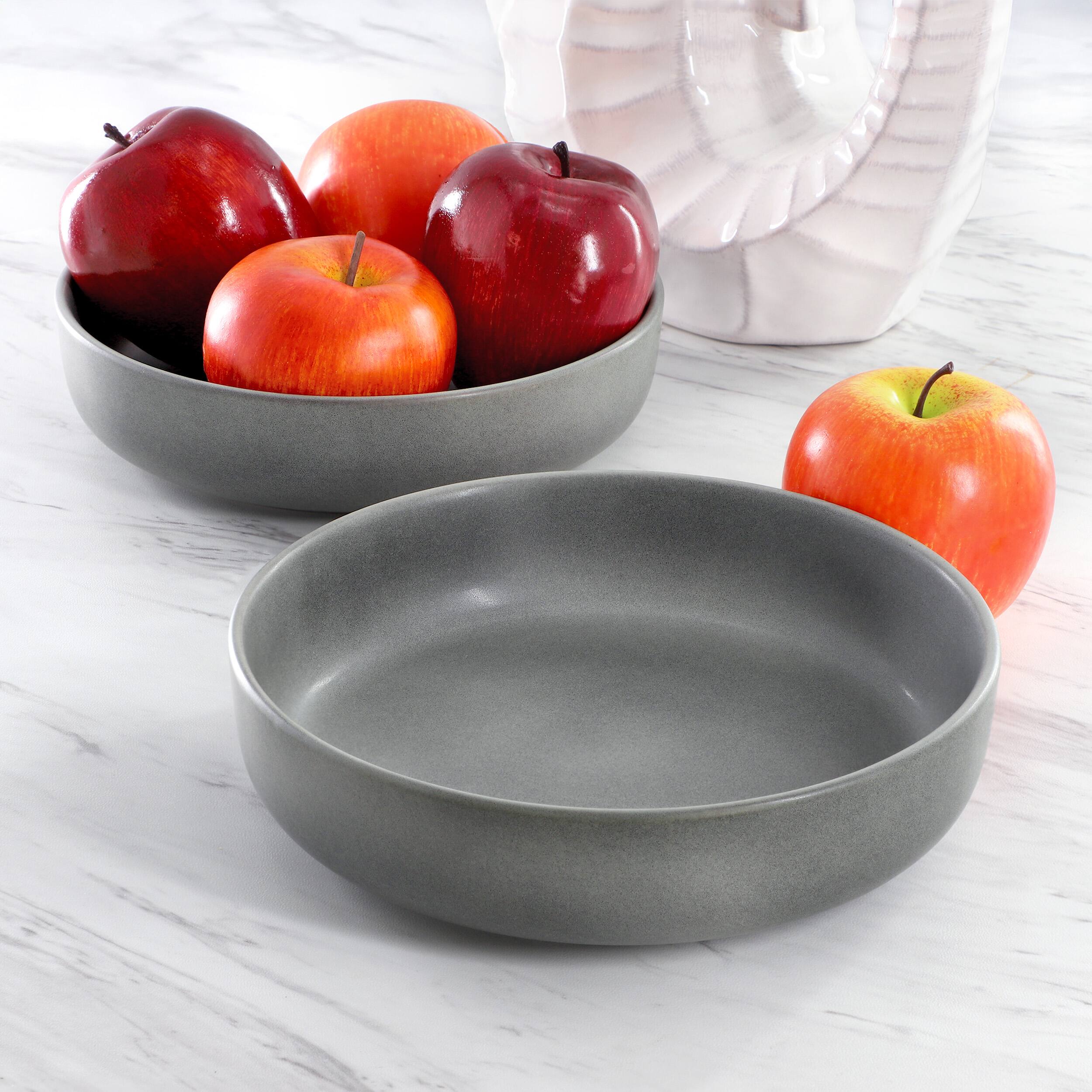 Alt View 4. Gibson - Soho Lounge Bryant Park 2 Piece 8 Inch Stoneware Dinner Bowl Set in Gray - Grey.