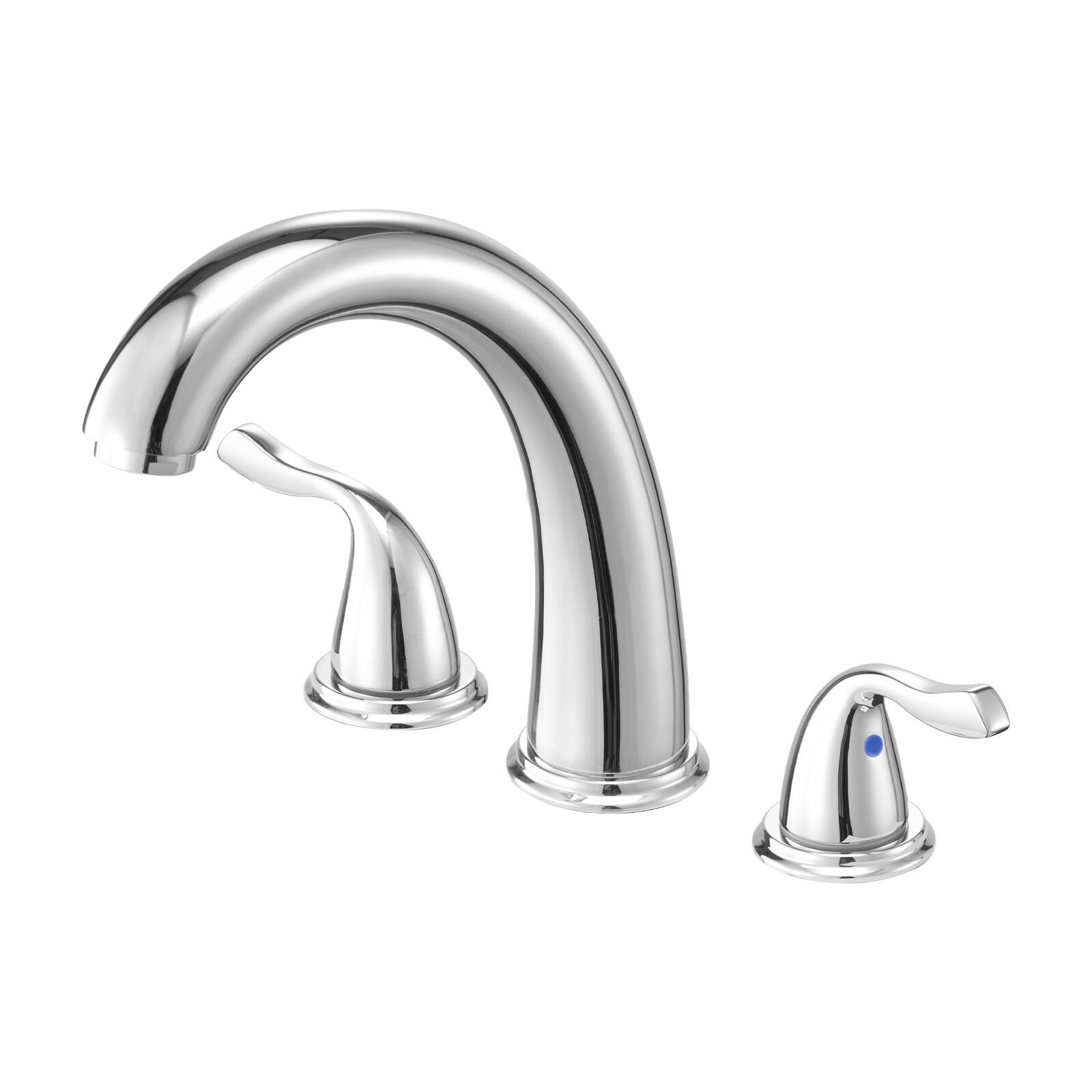 Front. VEVOR - Roman Tub Faucet, 3 Hole Waterfall Bathtub Faucet, Gooseneck Bath Tubs Faucets Set, Deck Mount Bath Tub Faucets Set - Silver.