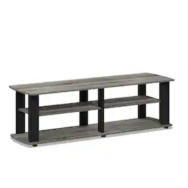 Furinno - Nelly Entertainment Center TV Stand - French Oak/Black