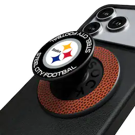 Keyscaper - Pittsburgh Steelers Endzone Solid PopSockets Magnetic Phone Grip & Stand - No Size - Black