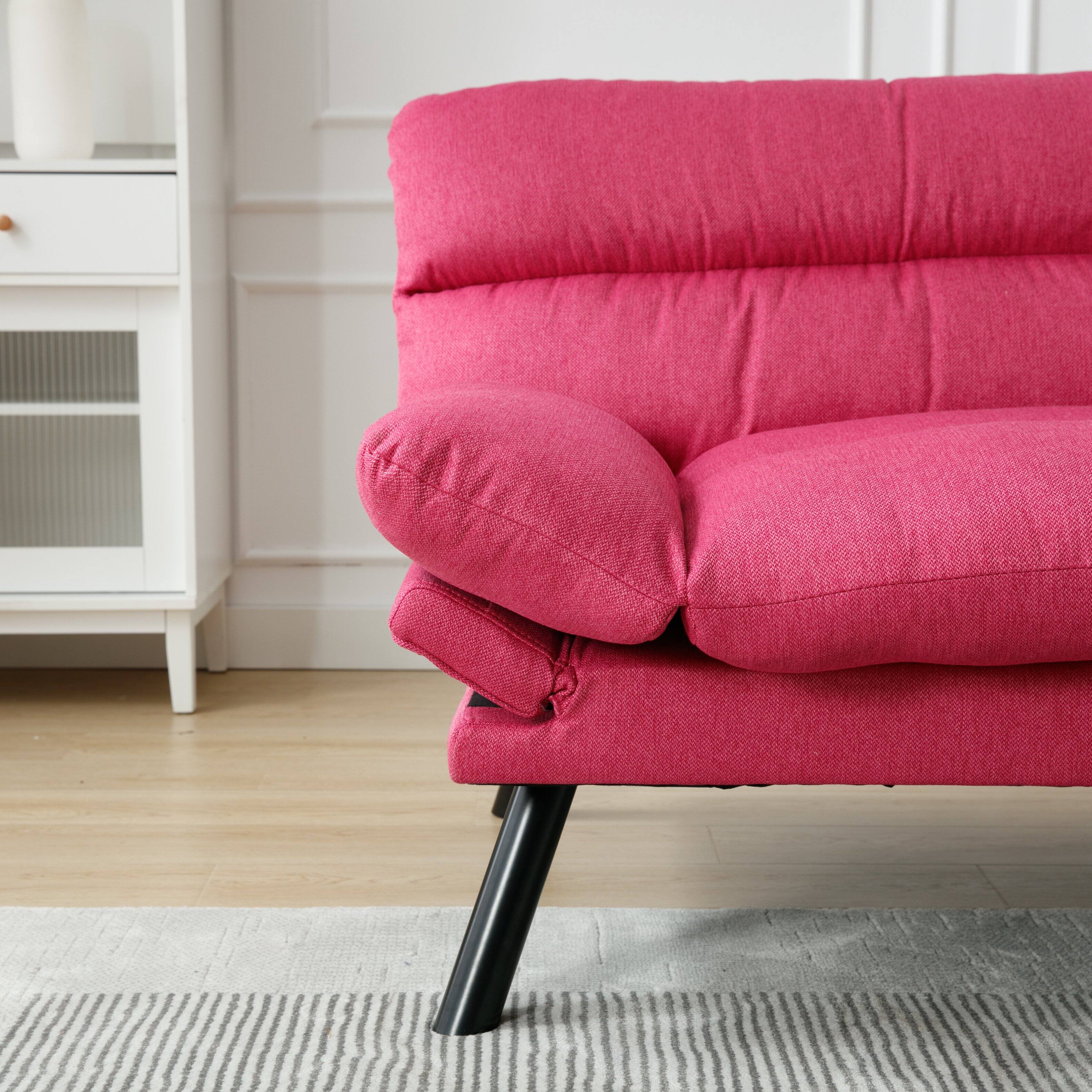 Alt View 9. Tiramisubest - Bedroom furniture,Living room furniture,sofa with thick cushion,Sofa bed,Sleeper sofa with metal feet,Rose Red - Rose Red.