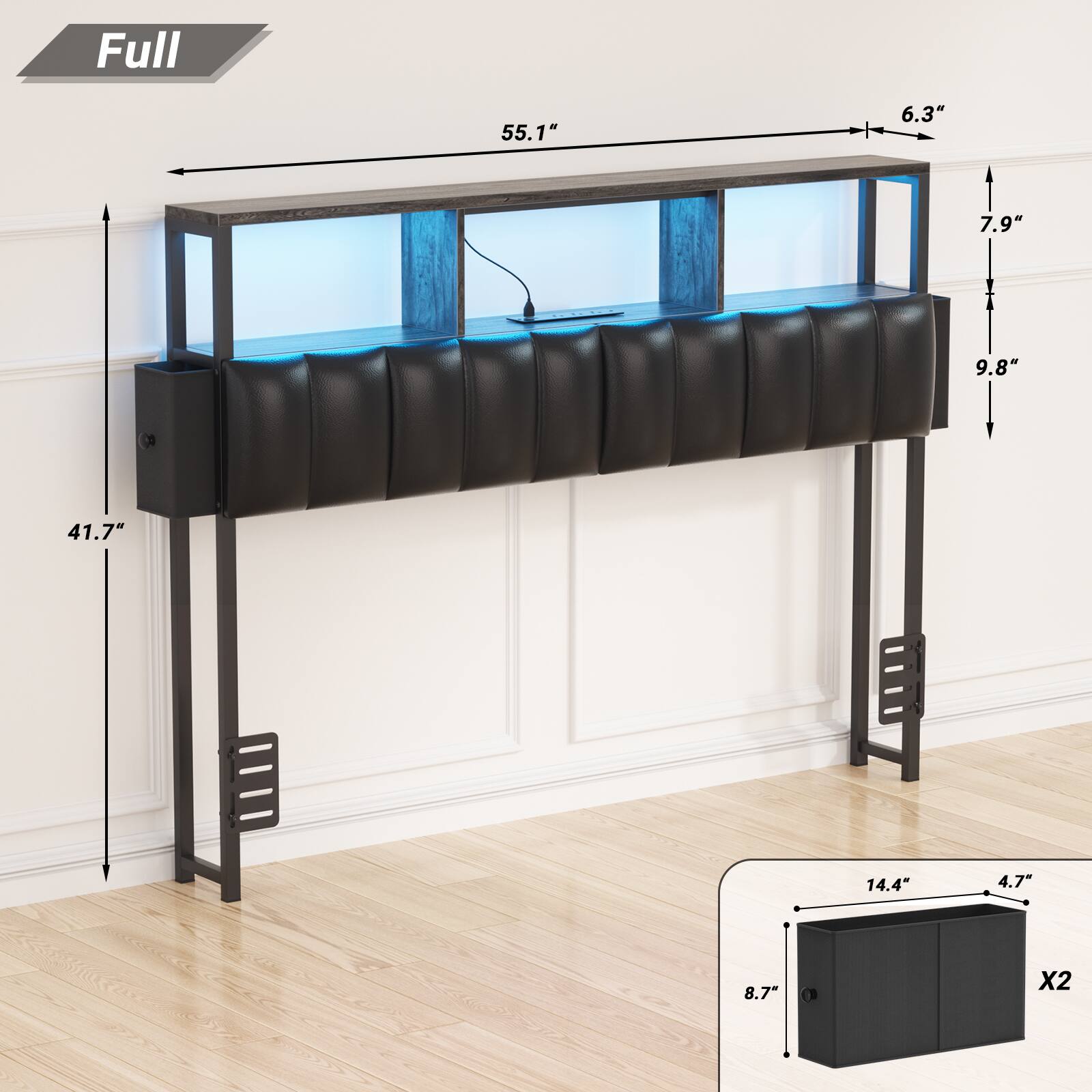 Full  
55.1"  
6.3"  
7.9"  
9.8"  
41.7"  
14.4"  
4.7"  
8.7"  
X2