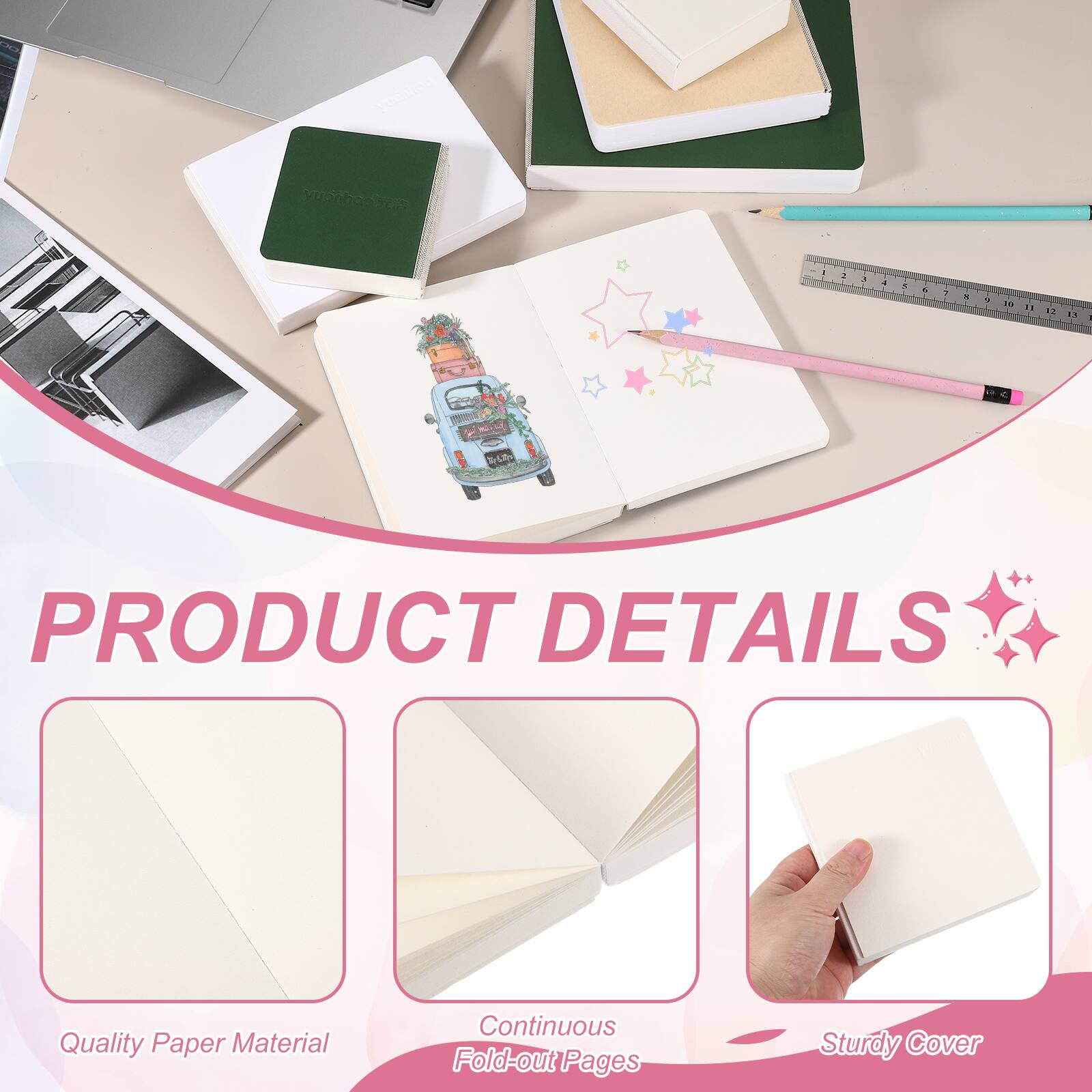 PRODUCT DETAILS

Quality Paper Material
Continuous Fold-out Pages
Sturdy Cover