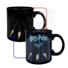 Silver Buffalo - Harry Potter Wands Heat-Reveal Mug | Holds 20 Ounces - Black