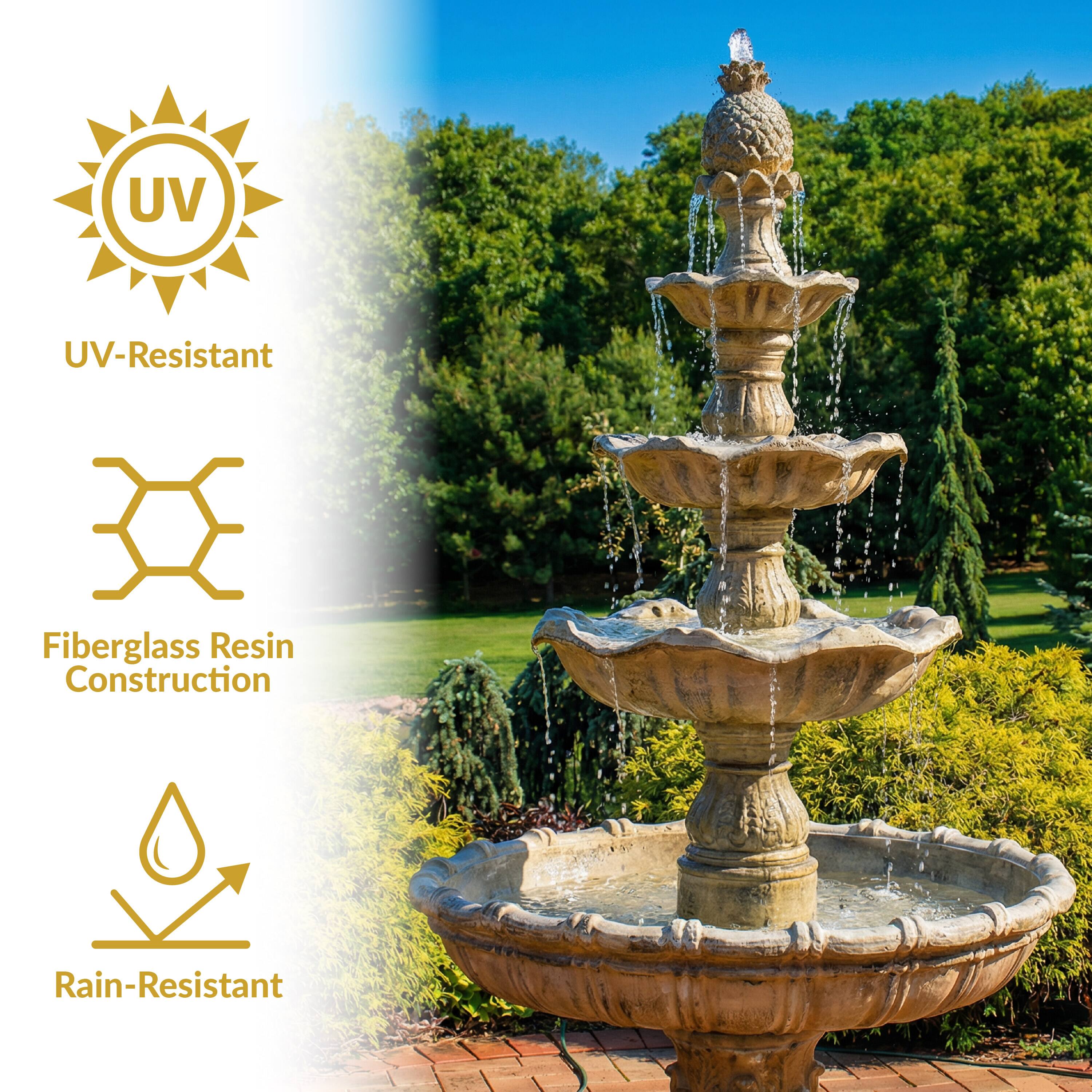 UV-Resistant  
Fiberglass Resin Construction  
Rain-Resistant