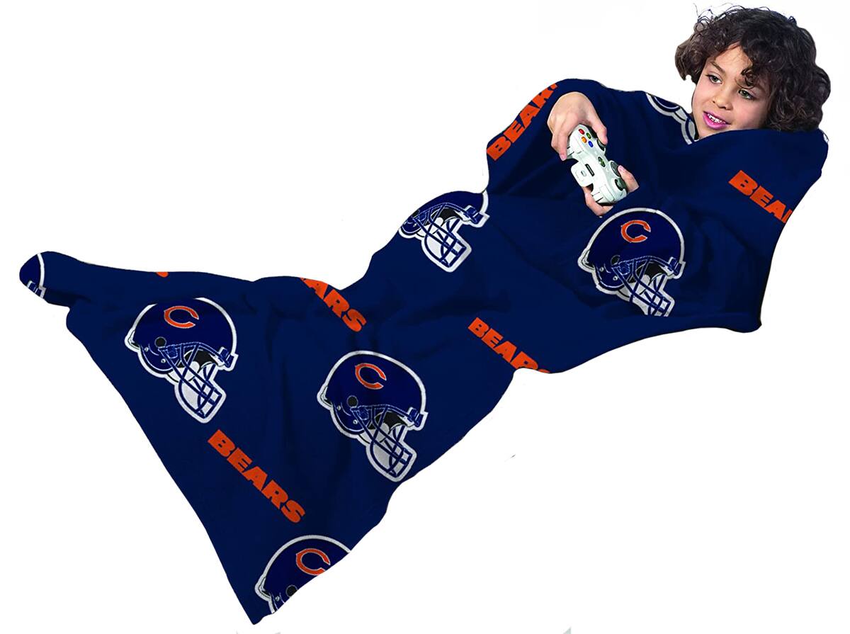 Northwest - Chicago Football Bears Youth Comfy Throw - The Blanket with Sleeves - 48x48 inches - Multi