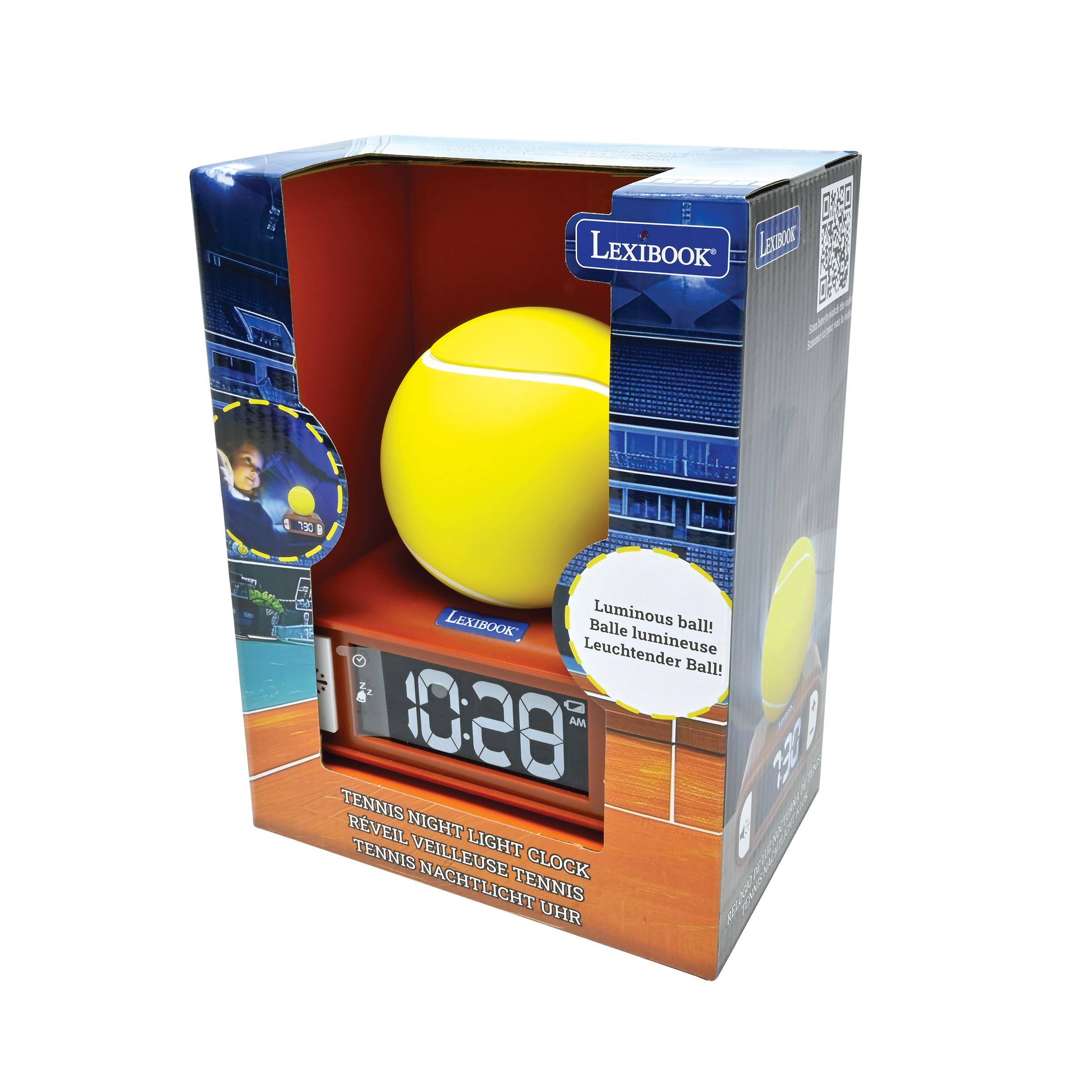 LEXIBOOK LEXBOS  
180  
LEXIBOOK Balle Luminous ball! Leuchtender lumineuse Ball!  
TENNIS 10-28 737-8 RVEIL NIGHT LIGHT TENNIS VEILLEUSE CLOCK NACHTLICHT TENNIS UHR