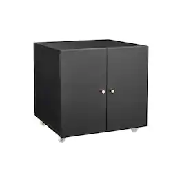 Dexmalle - Dexmalle-Metal Double Door Printer Cabinet with Adjustable Shelves and 360°Wheels-Black