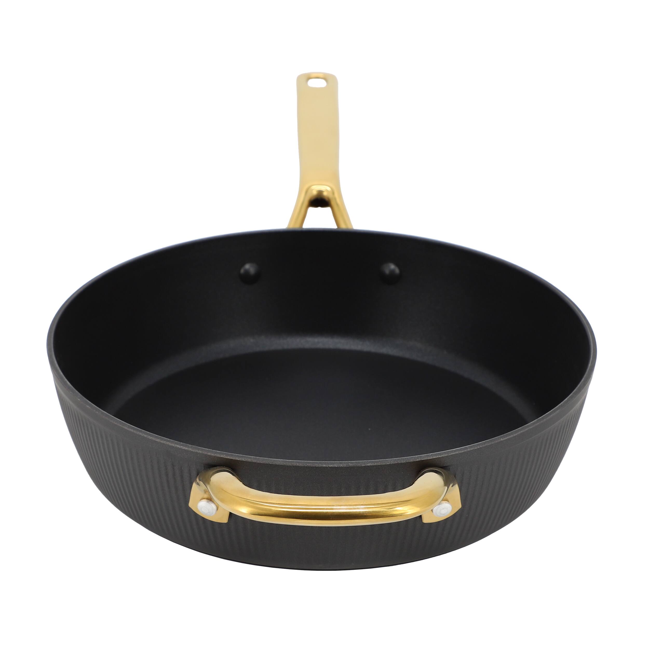 Alt View 1. Oster - Oster Abbottsford 4 Quart Nonstick Aluminum Saute Pan with Glass Lid in Black - Black.